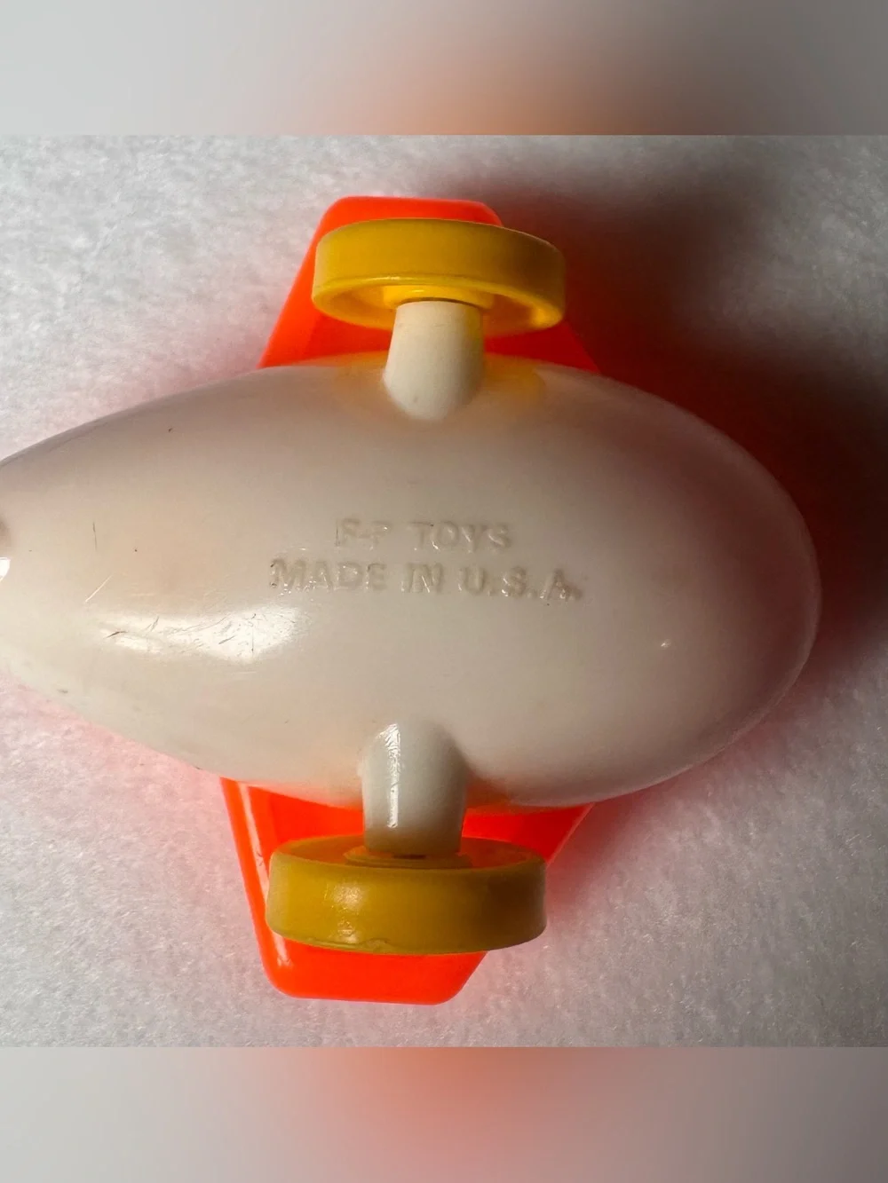 Vintage Fisher Price Little People Orange Airplane Yellow Wheels FP Toys USA